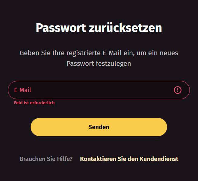 Passwort zurücksetzen wanted win casino